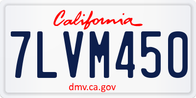 CA license plate 7LVM450