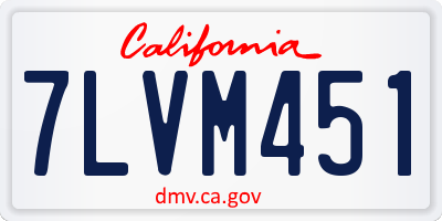 CA license plate 7LVM451