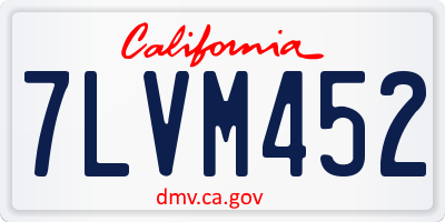 CA license plate 7LVM452