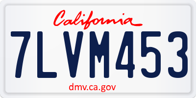 CA license plate 7LVM453