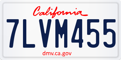 CA license plate 7LVM455