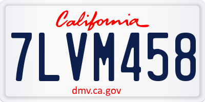 CA license plate 7LVM458
