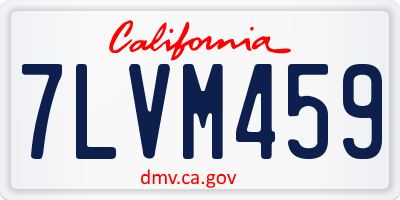 CA license plate 7LVM459