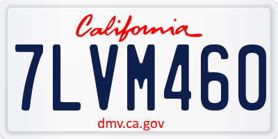 CA license plate 7LVM460