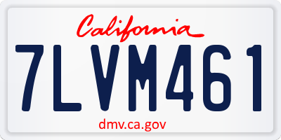 CA license plate 7LVM461
