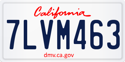 CA license plate 7LVM463
