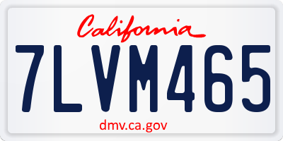 CA license plate 7LVM465