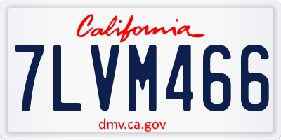 CA license plate 7LVM466