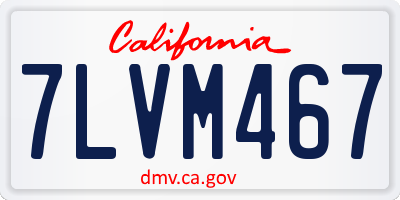 CA license plate 7LVM467