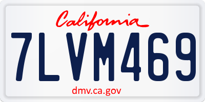 CA license plate 7LVM469