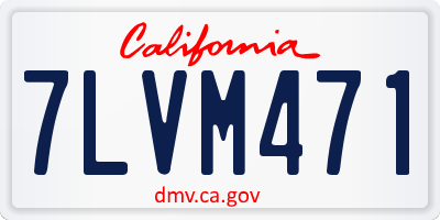 CA license plate 7LVM471