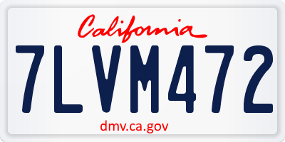 CA license plate 7LVM472