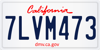 CA license plate 7LVM473