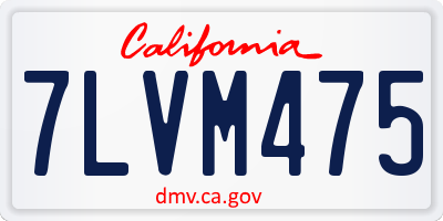 CA license plate 7LVM475
