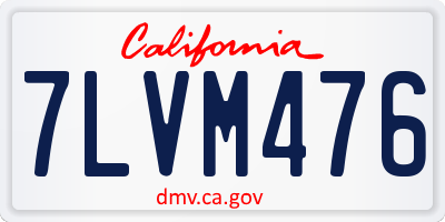 CA license plate 7LVM476