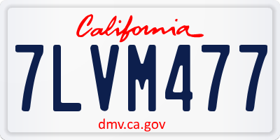 CA license plate 7LVM477