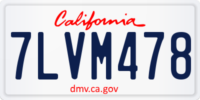 CA license plate 7LVM478