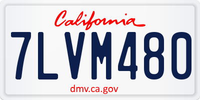 CA license plate 7LVM480