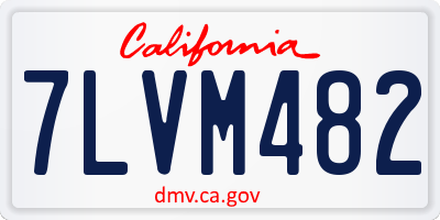 CA license plate 7LVM482