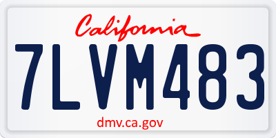 CA license plate 7LVM483