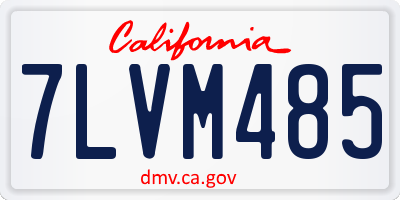 CA license plate 7LVM485