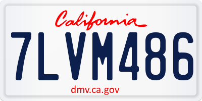 CA license plate 7LVM486