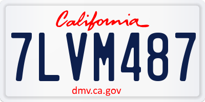 CA license plate 7LVM487