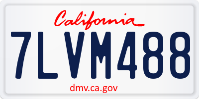 CA license plate 7LVM488