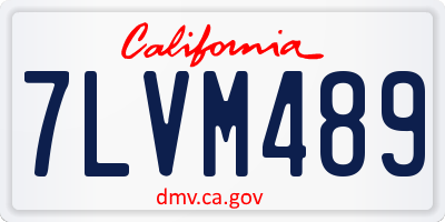 CA license plate 7LVM489