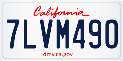 CA license plate 7LVM490