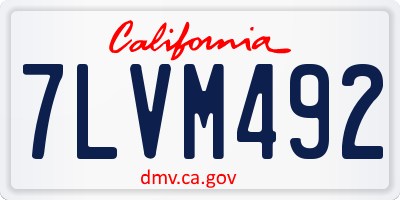 CA license plate 7LVM492