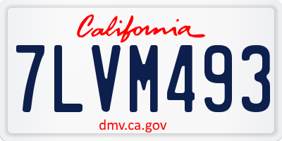 CA license plate 7LVM493
