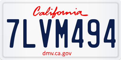 CA license plate 7LVM494