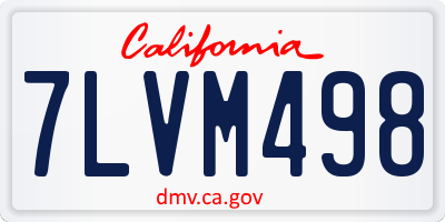 CA license plate 7LVM498