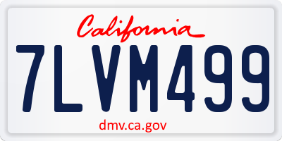 CA license plate 7LVM499