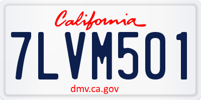 CA license plate 7LVM501