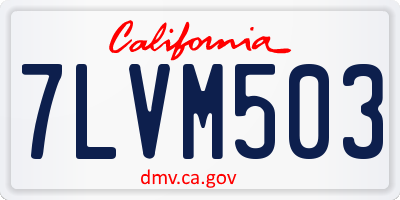 CA license plate 7LVM503
