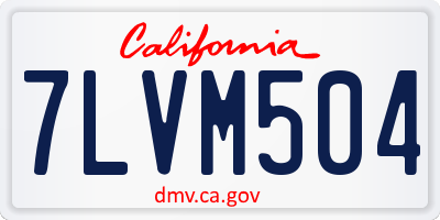 CA license plate 7LVM504