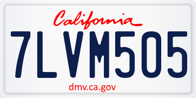 CA license plate 7LVM505