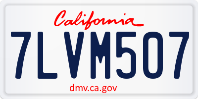 CA license plate 7LVM507