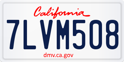 CA license plate 7LVM508