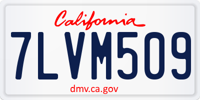 CA license plate 7LVM509