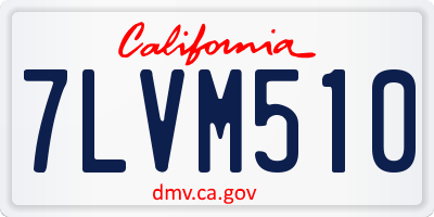 CA license plate 7LVM510