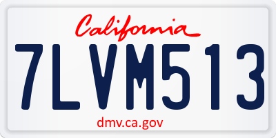 CA license plate 7LVM513