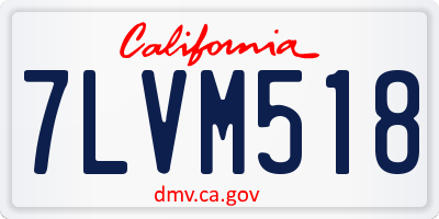CA license plate 7LVM518