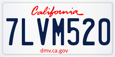CA license plate 7LVM520