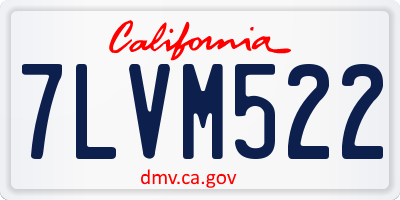 CA license plate 7LVM522