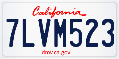 CA license plate 7LVM523