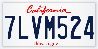 CA license plate 7LVM524