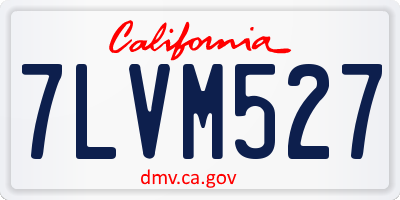 CA license plate 7LVM527